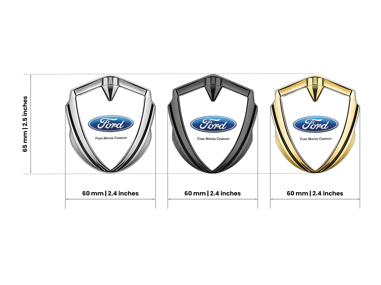 Ford 3D Emblema Insignia De Carrera Concepto Brilla 3D